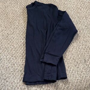 Old Navy Black Waffle Knit Long Sleeve Top
